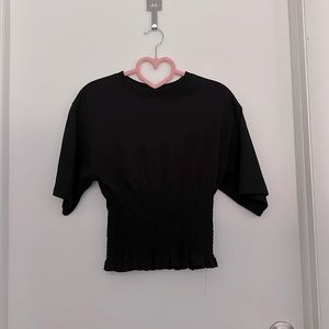 Rebecca Minkoff Smock Waist Tee, Black, S